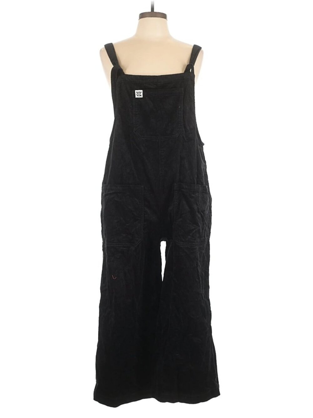 Lucy & Yak Jenny Corduroy Dungarees Black UK 16 / US 12 Like New Organic Cotton
